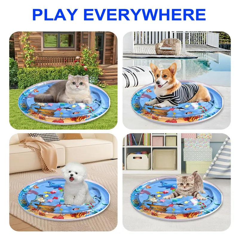 Sensory Water Mat Thickened Inflatable Sea Ocean Water Mat For Cat Pet Supplies Cleaning Cooling Mat Summer Cat Pets Accessories