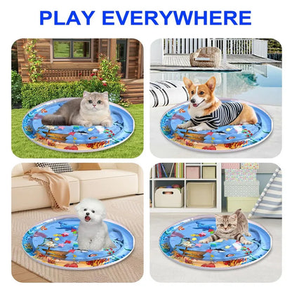 Sensory Water Mat Thickened Inflatable Sea Ocean Water Mat For Cat Pet Supplies Cleaning Cooling Mat Summer Cat Pets Accessories