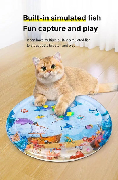 Sensory Water Mat Thickened Inflatable Sea Ocean Water Mat For Cat Pet Supplies Cleaning Cooling Mat Summer Cat Pets Accessories