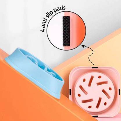 Pet Slow Eating Dish Bowl Anti Choking Dog Slow Feeder Bowl Non-Slip Puzzle Dog Food Bowls for Small Dogs and Cats Fast Eaters