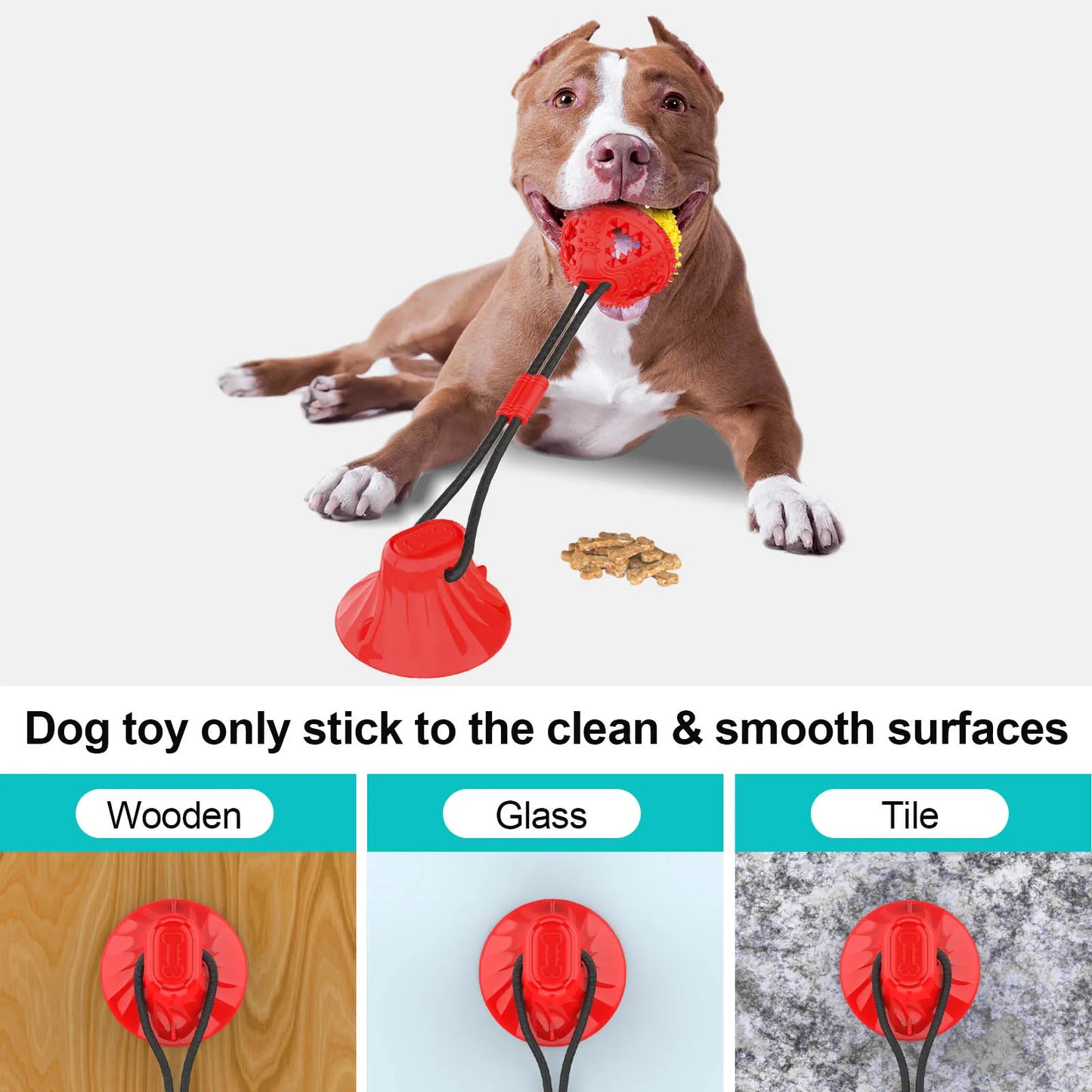 Dog Toy Teeth Grinding and Feeding Device Suction Cup Ball Interactive Chewing Toys Teeth Cleaning Pet Products