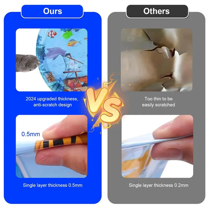 Sensory Water Mat Thickened Inflatable Sea Ocean Water Mat For Cat Pet Supplies Cleaning Cooling Mat Summer Cat Pets Accessories