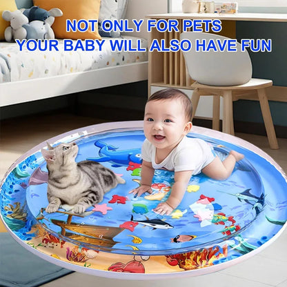 Sensory Water Mat Thickened Inflatable Sea Ocean Water Mat For Cat Pet Supplies Cleaning Cooling Mat Summer Cat Pets Accessories