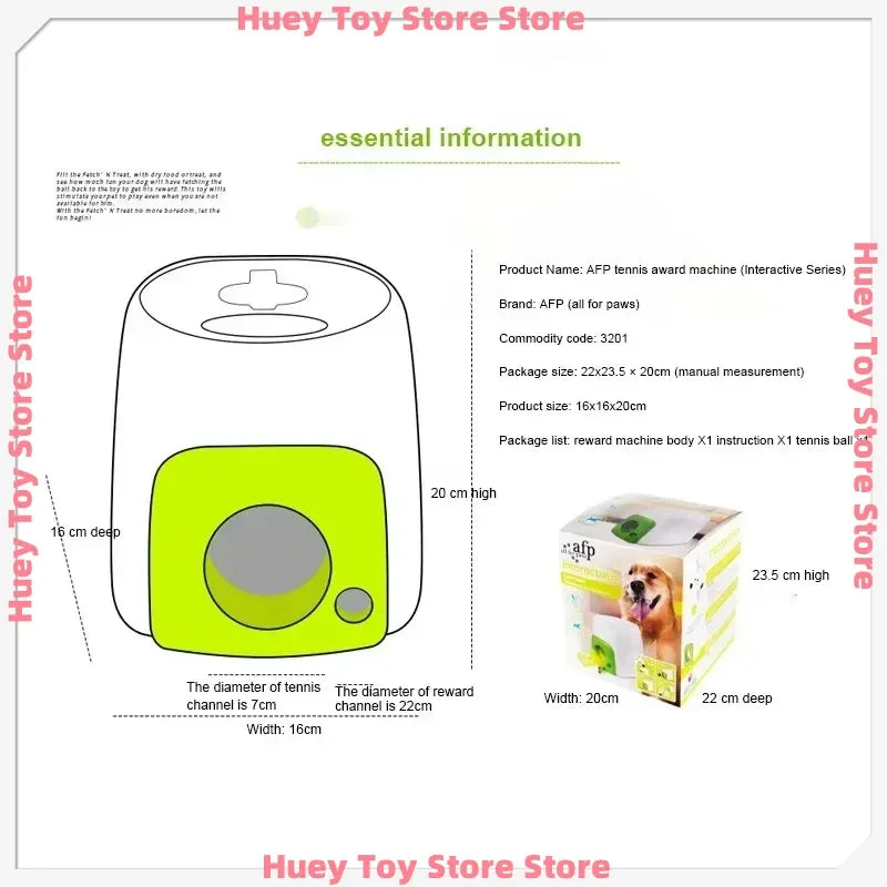 Automatic Dog Ball Launcher with Food Reward - Smart Tennis Ball Thrower Machine for Dogs, Interactive Pet Toy with Chase Traini