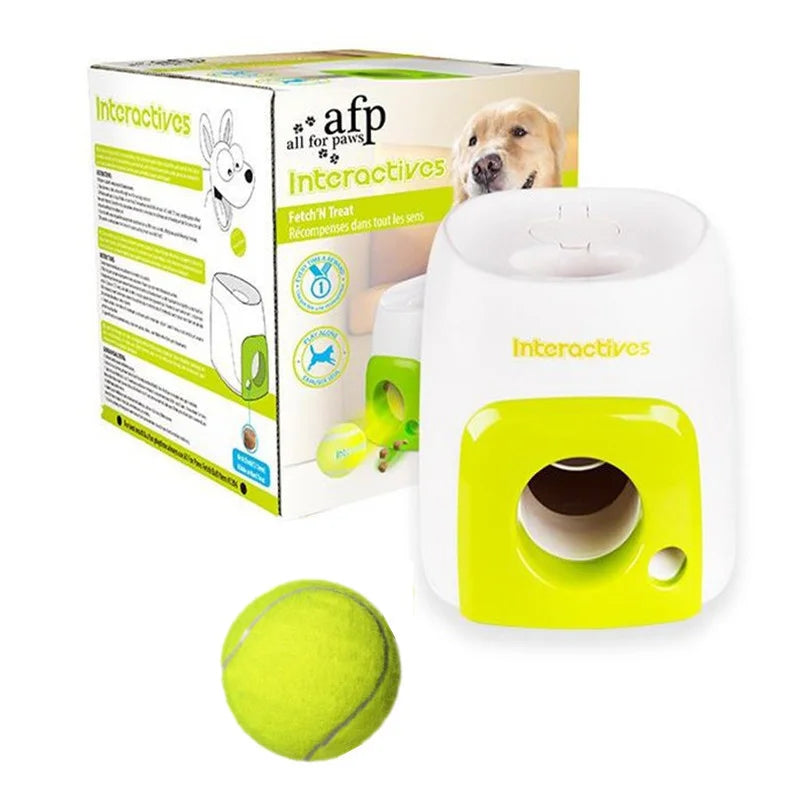 Automatic Dog Ball Launcher with Food Reward - Smart Tennis Ball Thrower Machine for Dogs, Interactive Pet Toy with Chase Traini