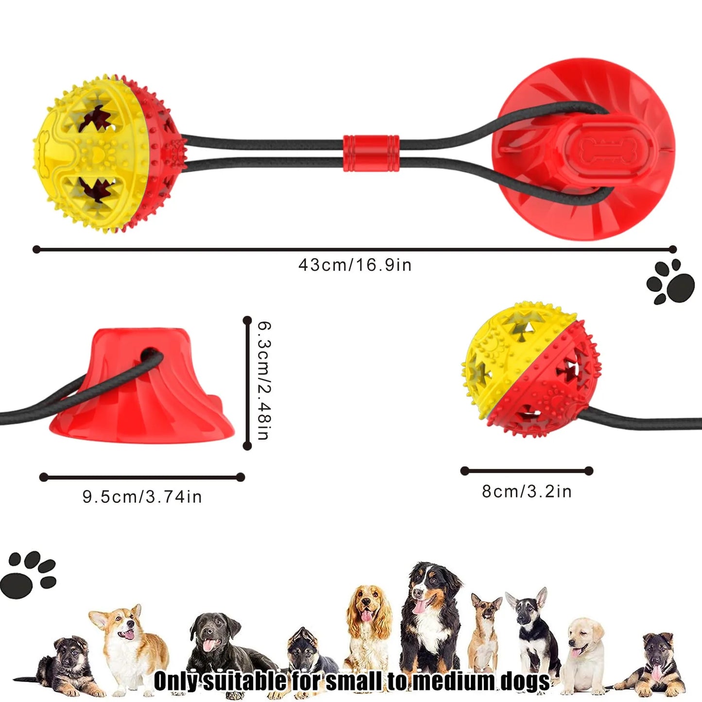 Dog Toy Teeth Grinding and Feeding Device Suction Cup Ball Interactive Chewing Toys Teeth Cleaning Pet Products