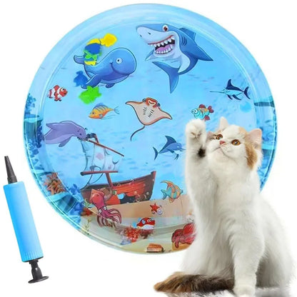 Sensory Water Mat Thickened Inflatable Sea Ocean Water Mat For Cat Pet Supplies Cleaning Cooling Mat Summer Cat Pets Accessories