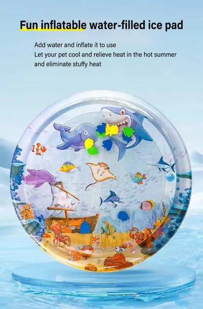 Sensory Water Mat Thickened Inflatable Sea Ocean Water Mat For Cat Pet Supplies Cleaning Cooling Mat Summer Cat Pets Accessories