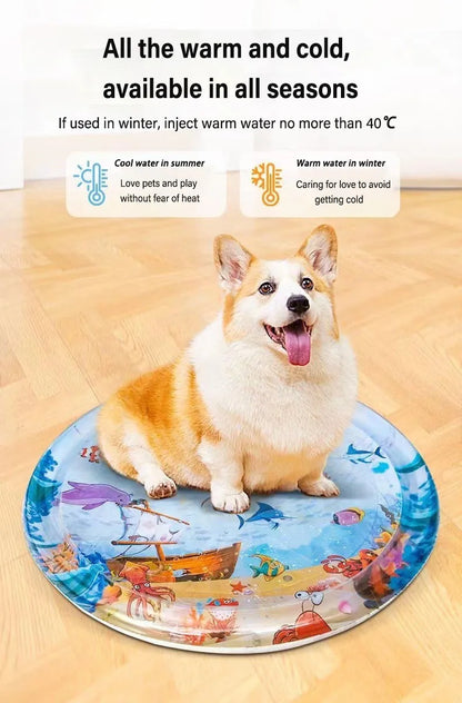Sensory Water Mat Thickened Inflatable Sea Ocean Water Mat For Cat Pet Supplies Cleaning Cooling Mat Summer Cat Pets Accessories