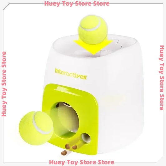 Automatic Dog Ball Launcher with Food Reward - Smart Tennis Ball Thrower Machine for Dogs, Interactive Pet Toy with Chase Traini